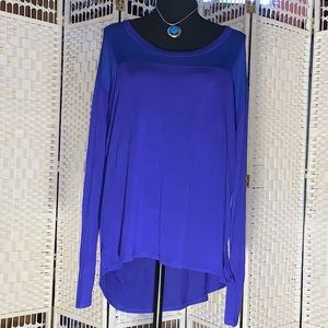 ISSI Blue Top with Sheer Detail XL